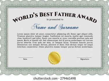 Green world's best father award template