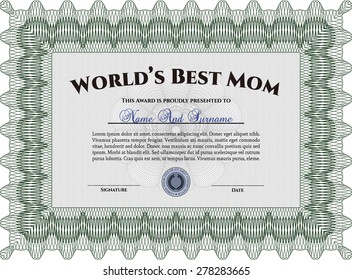 Green world's best mom award template