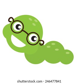 Green worm vector illustration