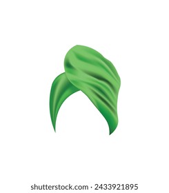 Green wrapped head towel, vector