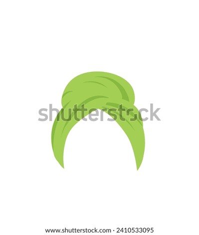 Green wrapped head towel, vector