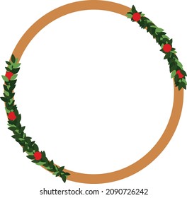 Green wreath decoration, suitable for Christmas theme 