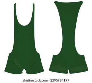 Green wrestling uniform. vector illustration