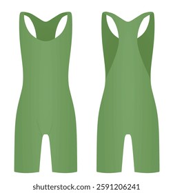 Green wrestling uniform. vector illustration