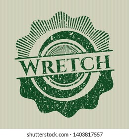 Green Wretch distressed grunge seal