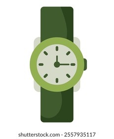 green wrist watch accessory isolated icon