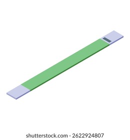 Green wristband lying on a white background, shown in isometric view