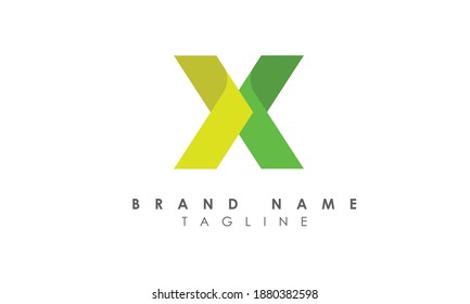 Vector de diseño de logotipo verde X