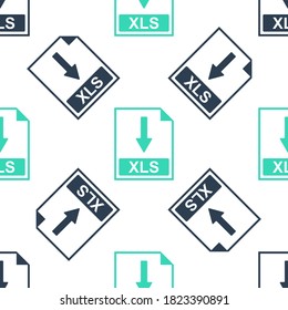 Icono de documento de archivo XLS verde. Descarga el icono del botón XLS aislado en un patrón transparente en el fondo blanco. Vector.
