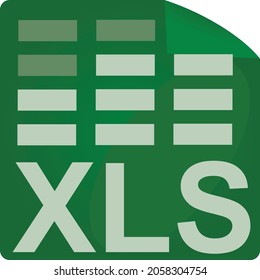 Green xls icon. vector illustration