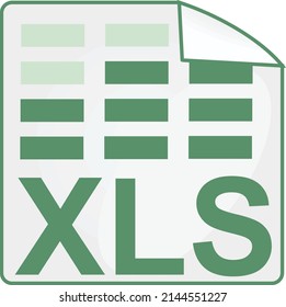 Green xls icon. vector illustration