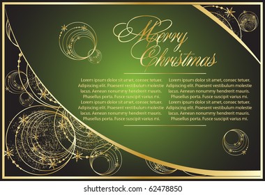 Green xmas card templates, vector