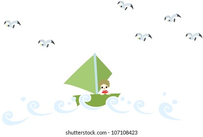 A green yacht