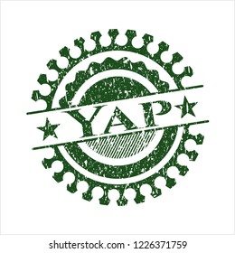 Green Yap rubber seal with grunge texture