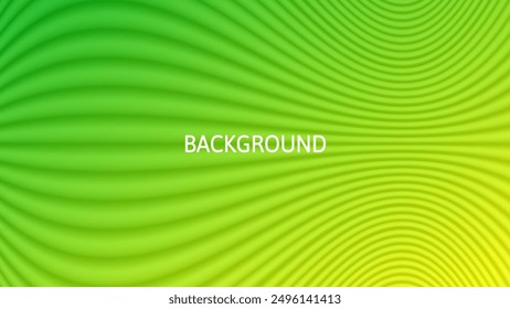 Green and yellow abstract background with 3d texture, wavy lines and gradient transition, dynamic shape. Phychedelic pattern	