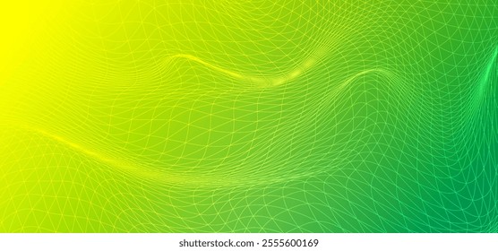Green yellow abstract background, digital technology speed connect, cyber nano information,  communication, innovation future tech data, internet network connection, Ai big data, line dot illustration