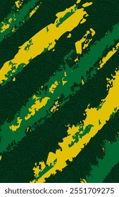 Grüner und gelber abstrakter Hintergrund mit farbiger Pinselstrichtextur moderne Designgrafik