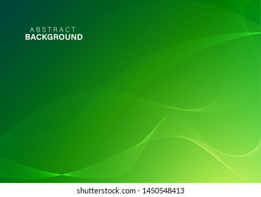 Green Yellow Abstract Background. Line Background. Wave Background. Vector Illustration