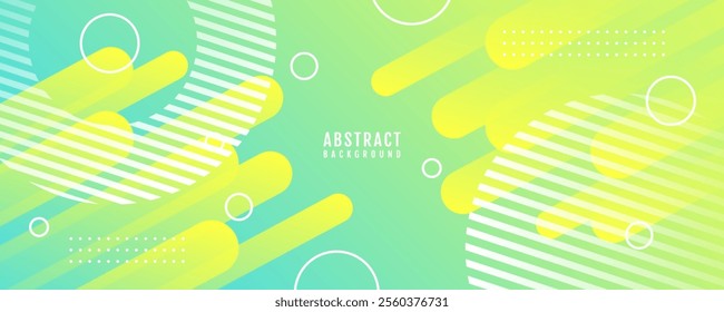 Green yellow abstract background overlap layer on bright space with rounded lines effect decoration. Modern graphic design element diagonal style concept for web banner, flyer, card, or brochure cover