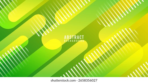O fundo abstrato amarelo verde sobrepõe a camada no espaço brilhante com a decoração de efeito de linhas arredondadas. Conceito de estilo diagonal de elemento de design gráfico moderno para banner da Web, folheto, cartão ou capa de folheto