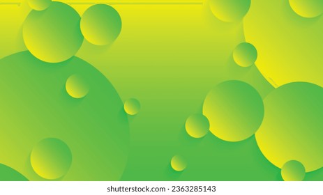 Green and yellow abstract circle gradient graphic background for brochure flyer banner template design