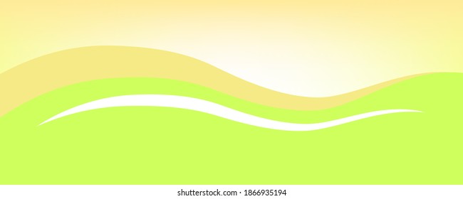 Green Yellow abstract curve pattern background