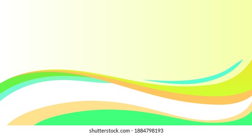 Green Yellow abstract curve pattern background with copy space, Wave Abstract Background. For Design Flyer, Banner, Landing Page. Vector Illustration with Color Gradient