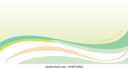 Green Yellow abstract curve pattern background with copy space, Wave Abstract Background. For Design Flyer, Banner, Landing Page. Vector Illustration with Color Gradient