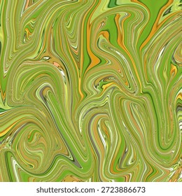 Textura de movimiento fluido abstracto verde y amarillo con Formas orgánicas que fluyen, fondo vibrante para medios creativos modernos. Palabras claves doradas: abstracto, fluido, movimiento, verde, textura.