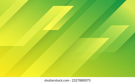 Fondo geométrico abstracto verde y amarillo. Composición de formas de degradado de moda. Vector Eps10