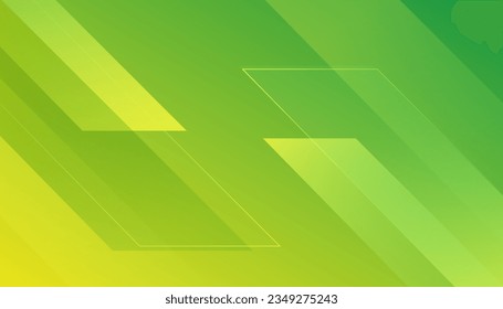 Fondo geométrico abstracto verde y amarillo. Composición dinámica de formas. Diseño de tendencia moderna y creativa en ilustración vectorial Eps10