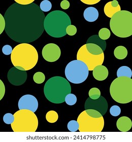 Fondo geométrico abstracto verde y amarillo con círculos, color de ropa de moda.