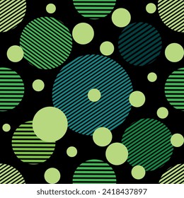 Fondo geométrico abstracto verde y amarillo con círculos, color de ropa de moda.