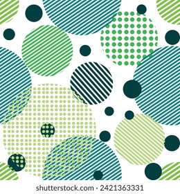Green and yellow abstract geometric background with circles, trendy clothing color.