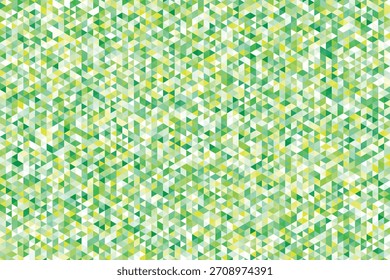 Green and yellow abstract geometric background with small triangular mosaic pattern, modern digital low poly design texture wallpaper