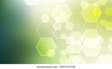 Green and Yellow Abstract Hexagon Technology Background