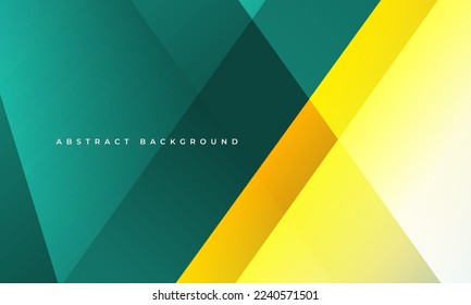 Green and yellow abstract modern banner with geometric shapes. Colored abstract background. Vector illustration