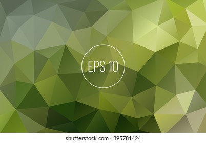 Green Yellow Abstract polygonal background for website banner. Vector illustration.