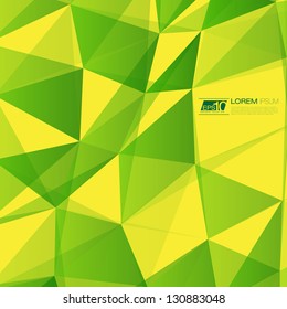 Green and Yellow Abstract Triangles Vector Background | EPS10 Business Layout