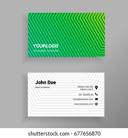 Green and yellow abstract Vector Modern Creative and Clean Business Card Template