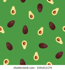 Green Yellow Avocado Seamless Pattern