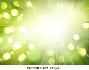 Green yellow background with bokeh effect