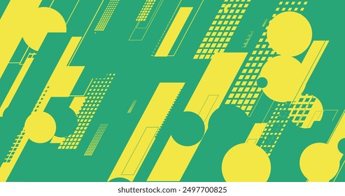 green yellow background with geometric shape