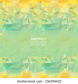 Green and yellow background from vector drawing crumpled paper for your presentation