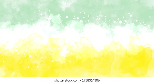 Green Yellow background watercolor. Green Yellow splash watercolor. Water color backdrop. Green Yellow background watercolor. Abstract Green Yellow splash watercolor on white background.