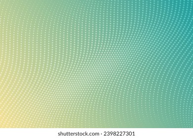 A green and yellow background with white dots. The dots are evenly spaced and vary in size, with larger dots in the center and smaller dots towards the edges