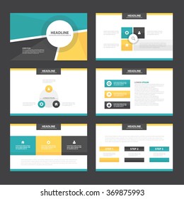 Green yellow black presentation templates Infographic elements flat design set for brochure flyer leaflet marketing advertising