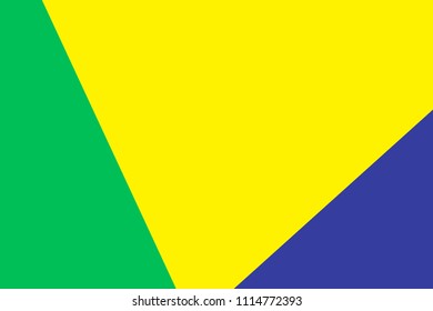 Green And Yellow, Blue Abstract Background. Celebration Event & Sport. Brazil flag color concept. Banner Wallpaper. Vector