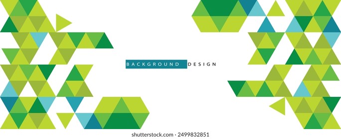 green yellow and blue abstract geometric background. Modern overlapping triangles. yellow blue and green color shapes for your message. Business or tech presentation, app cover template