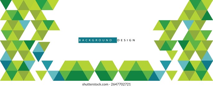 Green Yellow Blue Abstract Geometric Background with Overlapping Triangles for Business Presentation or Tech Template